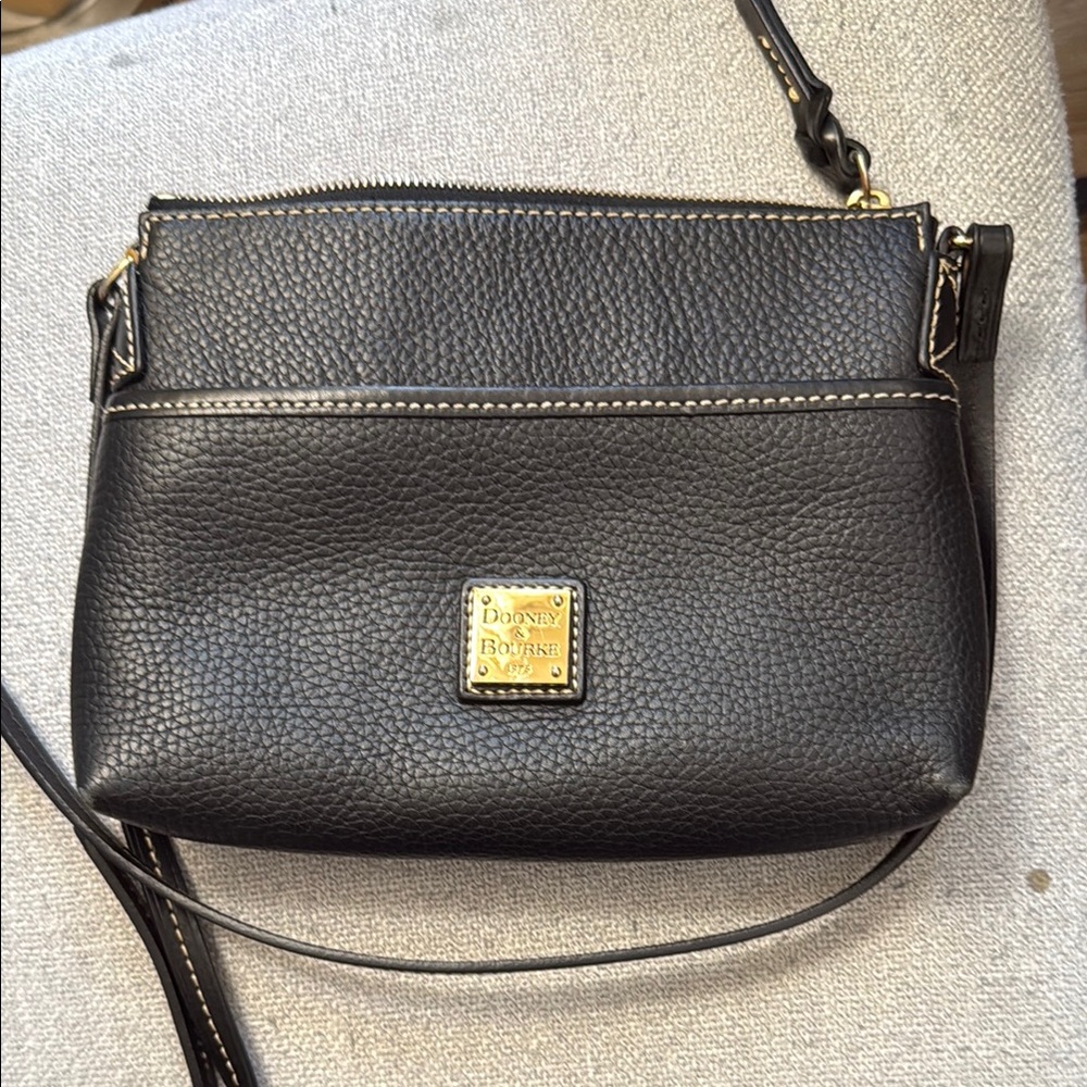 Dooney & Bourke Black Crossbody Bag with Gold Hardware